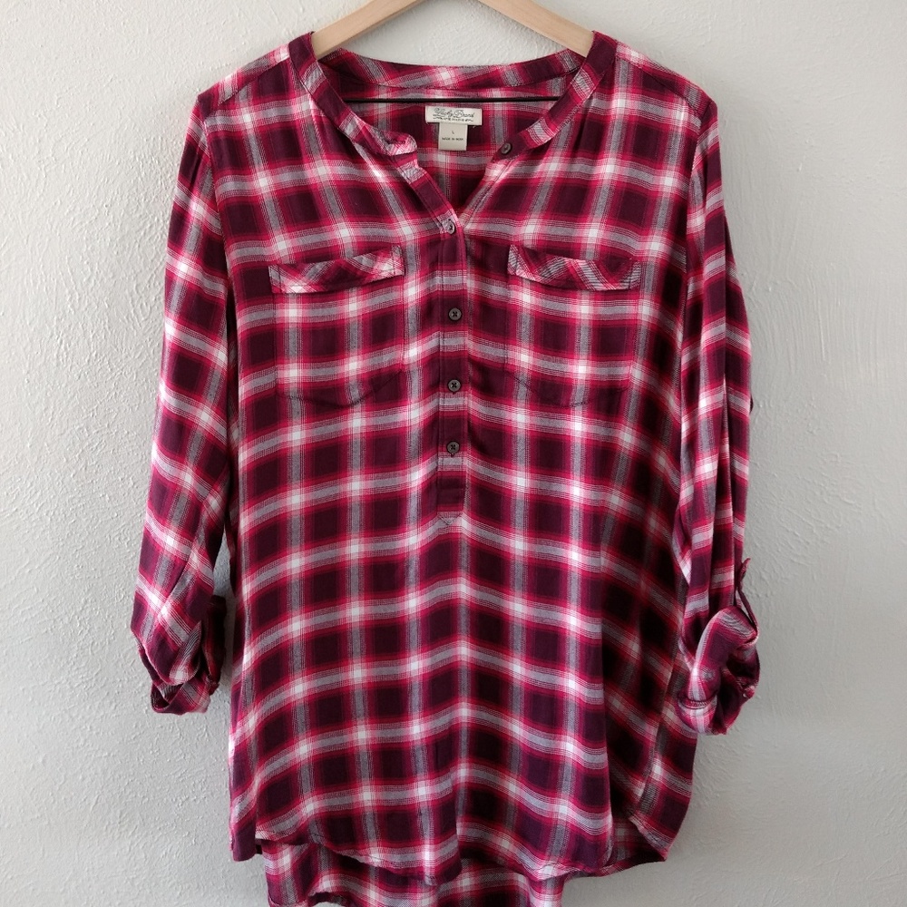 Lucky Brand Plaid Flannel Tunic - Picture 1 of 5